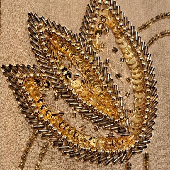 Vintage Jasjas NY Beaded Jacket Size 8 Gold Sequin Embroidered Evening Gatsby - Picture 3 of 4